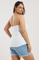 YOURS Plus Size White Bandeau Top | Yours Clothing 2