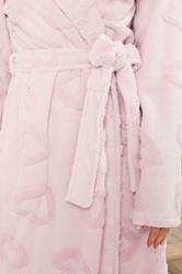 LTS Tall Light Pink Heart Embossed Dressing Gown | Long Tall Sally 4