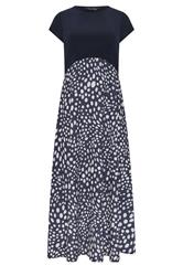 M&Co Navy Blue Spot Print 2 In 1 Midi Dress