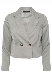PixieGirl Petite Light Grey Tailored Cropped Blazer