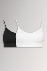 YOURSET 2 PACK Plus Size Black & White Seamless Padded Bralettes | Yours Clothing 3