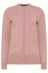LTS Tall Pink Crew Neck Button Cardigan