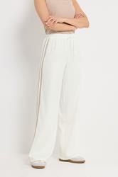 LTS Tall Women's Ivory White Side Stripe Wide Leg Trousers | Long Tall Sally 2