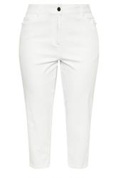 EVANS Curve Fit White Cropped Straight Leg Jeans