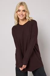 YOURS Plus Size Chocolate Brown Soft Touch Jumper | Yours Clothing 3