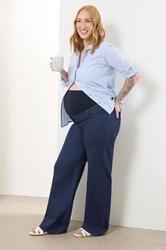 LTS Tall Maternity Dark Blue Wide Leg Jeans | Long Tall Sally 3