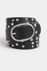 Black Star Studded Belt | Yours Clothing 3