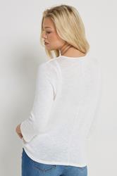 M&Co Ivory White Long Sleeve Wrap Top | M&Co 2