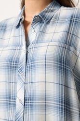 YOURS Plus Size Blue Checked Shirt | Yours Clothing 4