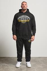 BadRhino Big & Tall Black Worldwide Print Joggers | BadRhino 1