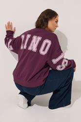 YOURS Plus Size 'Illinois' Red Back Print Sweatshirt | Yours Clothing 1