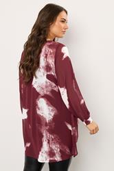 EVANS Curve Red Smudge Print Double Layer Blouse | Evans  2