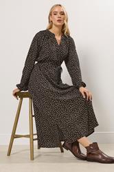 LTS Tall Women's Black Spot Print Maxi Dress | Long Tall Sally 1
