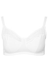 YOURSET 2 PACK Curve Blue & White Cotton Lace Trim Non-Padded Non-Wired Bralettes | Yours Clothing 12