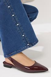 LTS Tall Dark Blue Pearl Detail Cotton Wide Leg Jeans | Long Tall Sally 5