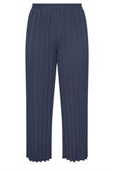 YOURS LONDON Curve Navy Blue Pleated Trousers
