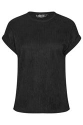 PixieGirl Petite Black Textured Short Sleeve Top