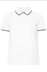 PixieGirl Petite White Contrast Trim Cotton Polo Shirt