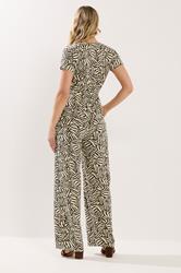 LTS Tall Women's Chocolate Brown Zebra Wrap Jumpsuit | Long Tall Sally 4