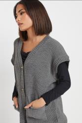 PixieGirl Petite Women's Grey Sleeveless Knit Cardigan | PixieGirl 4