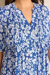EVANS Plus Size Blue Floral Pintuck Blouse | Evans  4