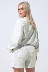 LIMITED COLLECTION Plus Size White Ditsy Floral Jogger Shorts | Yours Clothing 2