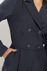 LTS Tall Navy Blue Open Collar Wide Leg Jumpsuit | Long Tall Sally 4