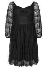 YOURS LONDON Plus Size Black Lace Sweetheart Skater Dress | Yours Clothing 5