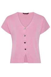 LIMITED COLLECTION Curve Pink Short Sleeve Compact Knitted Top