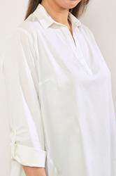 EVANS Plus Size White Overhead Shirt | Evans 4