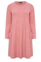 YOURS Curve Orange Drape Pocket Dress