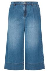 YOURS Plus Size Blue Cropped Deep Hem Jeans | Yours Clothing 6