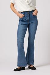 M&Co Mid Wash Blue Lift & Shape Kick Flare Jeans | M&Co 3