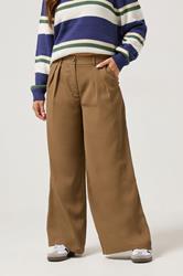 PixieGirl Petite Women's Brown Pleated Formal Trousers | PixieGirl 1