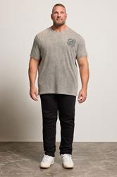 BadRhino Big & Tall Grey Acid Wash Skull Graphic T-Shirt | BadRhino 1