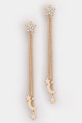 Gold Tone Celestial Tassel Earrings | Yours Clothing 3