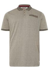 D555 Big & Tall Stone Brown Jacquard Polo Shirt