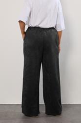 YOURS Plus Size Black Faux Suede Wide Leg Trousers | Yours Clothing 2