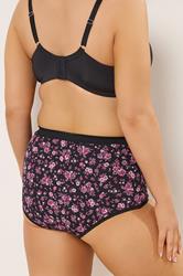 YOURSET 5 PACK Plus Size Burgundy Red Floral Full Briefs | Yours Clothing 4