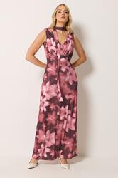 LTS Tall Women's Pink Floral Scarf Detail Maxi Dress | Long Tall Sally 3
