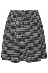 YOURS Plus Size Black Boucle Button Mini Skirt | Yours Clothing 6