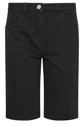 PixieGirl Petite Black Cotton Denim Jorts