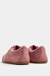 Pink Faux Suede Stripe Trainers In Extra Wide EEE Fit | Yours Clothing 4