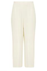 EVANS Curve Ivory White Premium Pleat Front Occasion Trousers