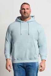 JACK & JONES Big & Tall Celestial Blue Printed Hoodie | BadRhino 3