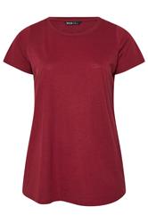 YOURS Curve Burgundy Red Core T-Shirt