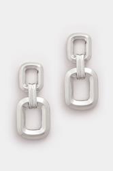 Silver Tone Double Chain Earrings | Yours Clothing 3