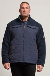 D555 Big & Tall Navy Blue Quilted Sherpa Fleece | BadRhino 3