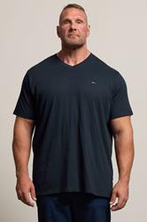 BadRhino Big & Tall Navy Blue V-Neck T-Shirt 3