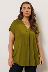 EVANS Curve Green Premium Jersey Pleat Swing Top 3